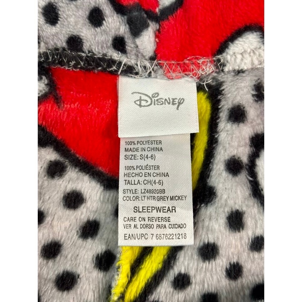 Disney Mickey Mouse Pajama Pants Womens S Grey Fleece Polka Dot Loungewear Gift - Picture 3 of 13